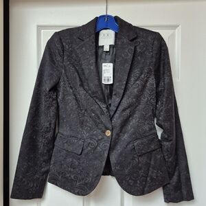 XXI Essentials Embossed Jacquard Black Women's Blazer Size Small! NWT!